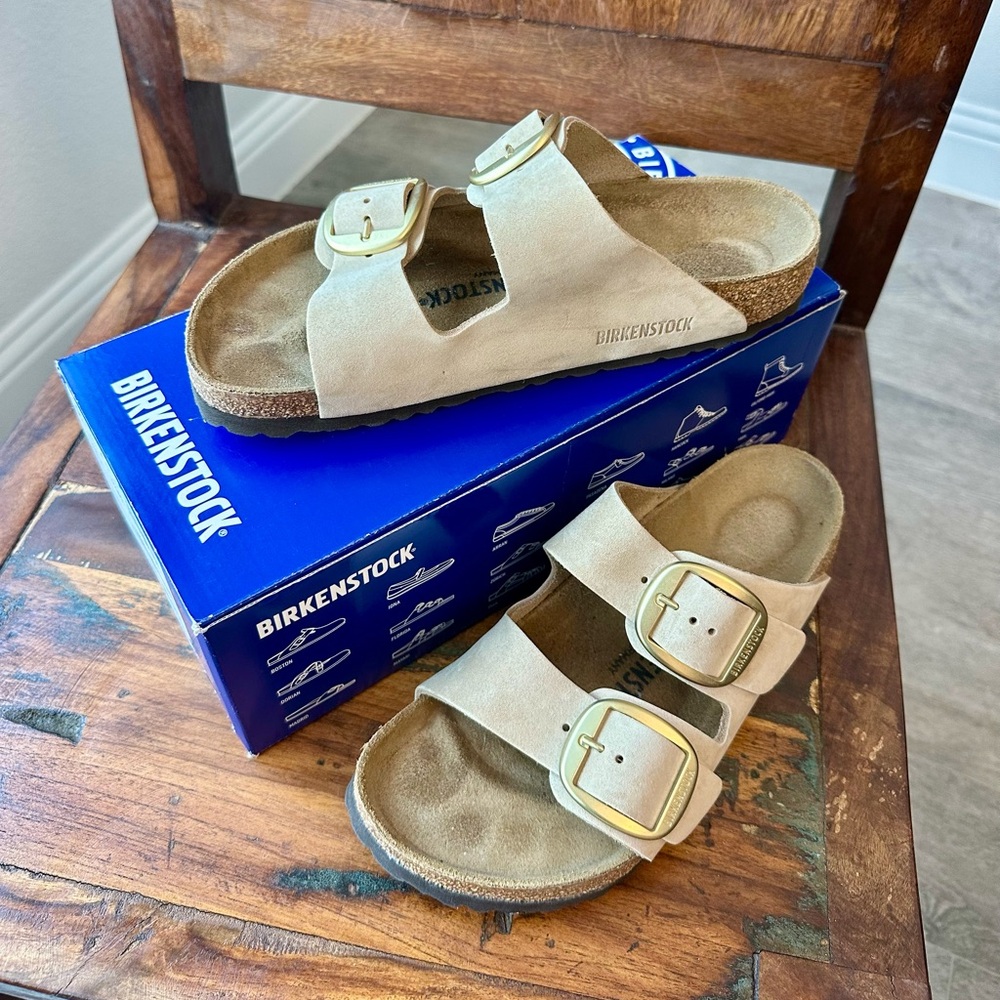 ☀️ BIRKENSTOCK Arizona Big Buckle in Sandcastle EU 38 - Picture 2 of 13